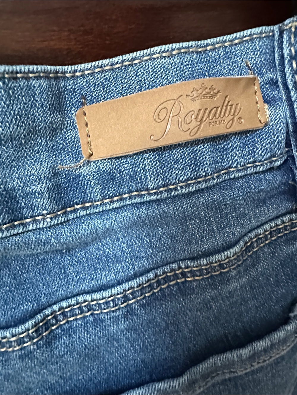 Royalty For Me Cropped Frayed Hem Blue Jeans - Picture 5 of 6